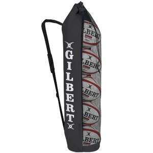 Rugby ball tube bag - holds 5 rugby balls easily transportable storage for match and training balls mesh front with shoulder strap for transportation