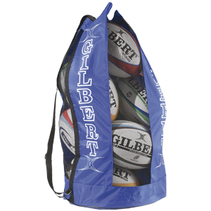 Gilbert Breathable Ball Bag large polyester and mesh bag with shoulder strap and tie cord holds 12 balls 